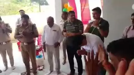 भिंड नगर: भिंड: बरोही थाने की नई बिल्डिंग बनकर तैयार, SP ने पूजा कर फीता काटकर किया उद्घाटन