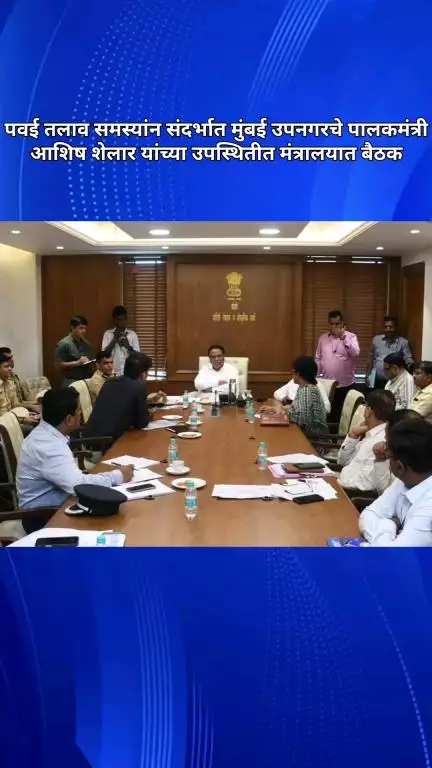 पवई तलाव समस्यांन संदर्भात मुंबई उपनगरचे पालकमंत्री आशिष शेलार यांच्या उपस्थितीत मंत्रालयात बैठक