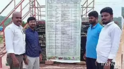 కథలాపూర్: మండలంలో పంట రుణమాఫీ అయిన లబ్ధిదారుల జాబితాను ఫ్లెక్సీలతో వ్యవసాయ శాఖ అధికారులు ప్రదర్శన