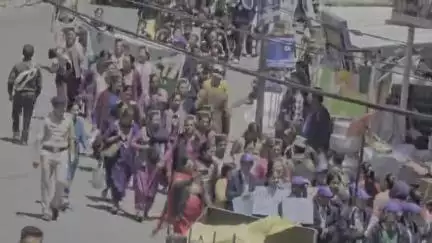 कल्पा: रिकांग पिओ में स्कूली छात्रों ने नशे को रोकने के लिए निकाली रैली, SP किन्नौर रहे मौके पर मौजूद