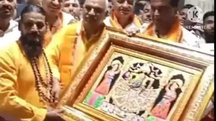 भदेसर: मंत्री जवाहर सिंह बेढ़म ने मंडफिया स्थित सांवलिया सेठ मंदिर में किए दर्शन,कृपलानी भी रहे साथ, व्यवस्थाओं पर भी की चर्चा