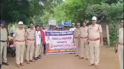బెల్లంపల్లి: మాదకద్రవ్యాల నిర్మూల దుర్వినియోగం పై అవగాహన ర్యాలీ నిర్వహించిన బెల్లంపల్లి డివిజన్ పోలీసులు