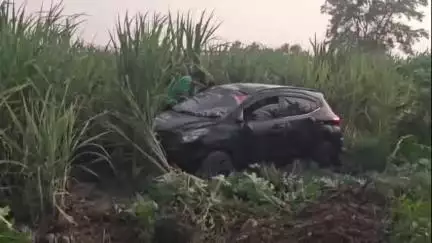 अमरोहा: डिडौली के नेशनल हाईवे 9 पर गांव ढकिया चमन के सामने तेज रफ्तार कार अचानक पलटी, कई मीटर दूर जाकर खाई में गिरी, दो घायल