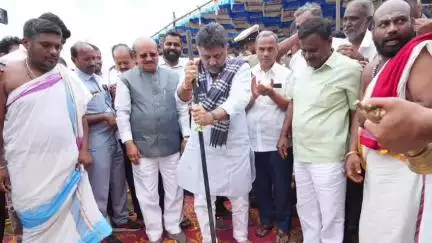 ಗುಬ್ಬಿ: ಗುಬ್ಬಿಯಲ್ಲಿ ₹50 ಕೋಟಿ ಏತ ನೀರಾವರಿ ಯೋಜನೆಗೆ ಡಿಕೆಶಿ ಗುದ್ದಲಿ ಪೂಜೆ: 42 ಹಳ್ಳಿಗಳಿಗೆ ನೀರು