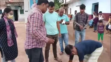 जमुआ: पुरनी चितरडीह में वायरल से पीड़ित बकरियों का पशुपालन विभाग की टीम ने किया इलाज