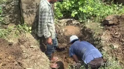 आनंदपुरी: आनंदपुरी में तेज बारिश में पानी की सप्लाई वाली पाइपलाइन बही