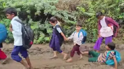 बड़वानी: छोटा बड़दा: स्कूल के रास्ते में कीचड़ से बच्चे परेशान, शिक्षकों को भी हो रही है दिक्कत