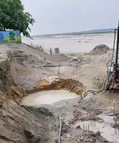 उन्नाव: शुक्लागंज में गंगा आरती स्थल का निर्माण कार्य जोर पर, बनारस की तर्ज पर होगा तैयार