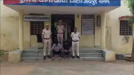बस्सी: जयपुर ग्रामीण की आंधी थाना पुलिस ने तांबे की केबिन चोरी के मामले में कार्रवाई करते हुए दो शातिर बदमाशों को पकड़ा