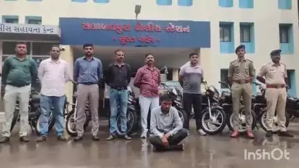 ઉધના: સલાબતપુરા પોલીસે બાઈક ચોર આરોપીની ધરપકડ કરી, પોલીસે ચોરીની 8 બાઈક જપ્ત કરી