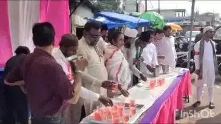 बांदा: मोहर्रम की पहली तारीख के अवसर पर हुसैनी 72 कमेटी ने पंडाल लगाकर शरबत एवं पानी का वितरण किया