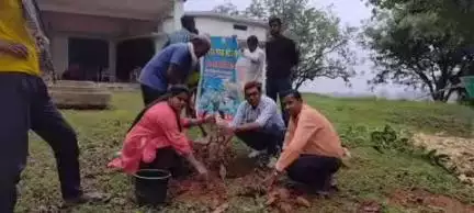बलरामपुर: बलरामपुर कलेक्टर के निर्देश पर शंकरगढ़ विकास खंड में सीईओ एवं पीओ ने पंचायत भवन परिसर में किया वृक्षा रोपण