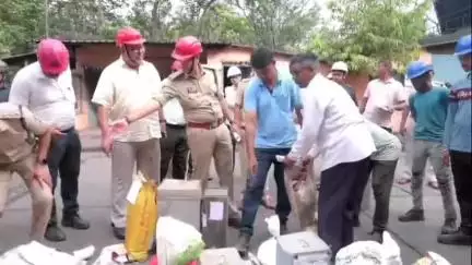 चांपा: कोटा डबरी चांपा के प्लांट (भट्ठी) में अवैध मादक पदार्थ गांजा, नशीली टेबलेट/सिरप को जलाकर किया गया नष्ट