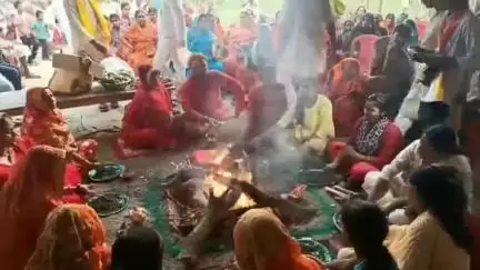 गायघाट: कांटा रामजानकी मठ परिसर में हनुमान प्राण प्रतिष्ठा महोत्सव सम्पन्न, तीन दिनों से जारी था अनुष्ठान