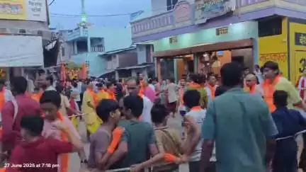 हाटपिपल्या: प्राचीन जगदीश मंदिर बागली से निकली भगवान जगन्नाथ की रथ यात्रा, जगह-जगह हुआ स्वागत
