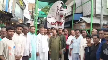 शाजापुर: चाँद दिखते ही शाजापुर में मोहर्रम का आगाज़, एशिया के सबसे बड़े दुलदुल को चौकी पर विराजित किया गया