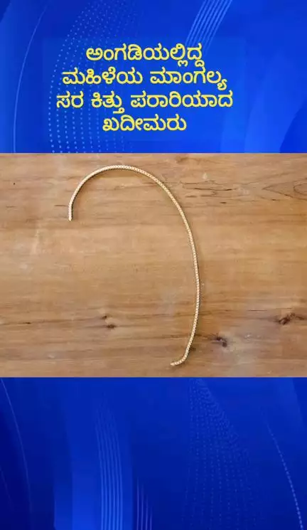 ಹೊಸಕೋಟೆ: ಪಟ್ಟಣದ ಕುವೆಂಪು ನಗರದಲ್ಲಿ ಅಂಗಡಿಯಲ್ಲಿದ್ದ ಮಹಿಳೆಯ ಮಾಂಗಲ್ಯ ಸರ ಕಸಿದು ಪರಾರಿಯಾದ ಕಳ್ಳರು