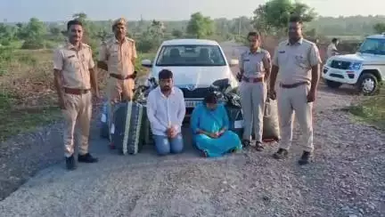 बेगुं: बेगू पुलिस ने स्कोडा कार से 137 किलोग्राम अफीम डोडाचूरा जब्त कर एक महिला सहित 2 आरोपियों को किया गिरफ्तार