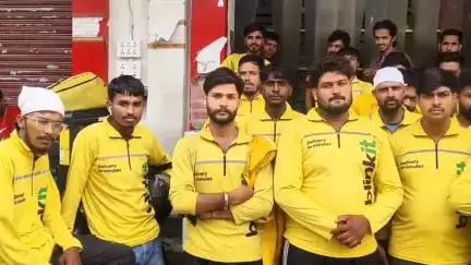 थानेसर: डिलीवरी रेट कम होने से ब्लिंकिट होम डिलीवरी कुरुक्षेत्र के कर्मचारी हड़ताल पर