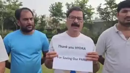 మేడ్చల్: కుత్బుల్లాపూర్ లో హైడ్రాకు రుక్మిణి ఎస్టేట్ కాలనీ వారి కృతజ్ఞతలు