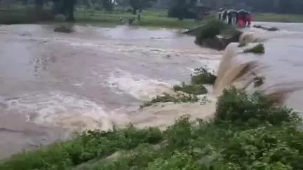 सतबरवा: सतबरवा में 5 घंटे की बारिश से जनजीवन अस्त-व्यस्त, दुलसुलमा की छलका पुलिया टूटी