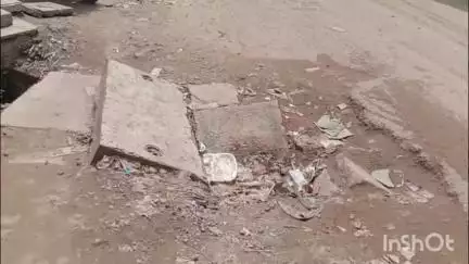 सबलगढ़: खुला नाला: सड़क पर घंटों जाम लगने से हादसे की आशंका