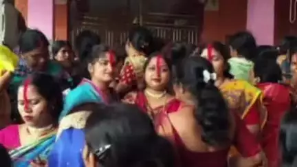 रामगढ़: रामगढ़ बाजार स्थित दुर्गा मंदिर में मां विपद तारिणी की व्रत पूजा धूमधाम से संपन्न