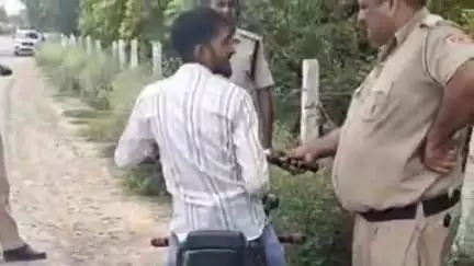 हिसार: बरवाला पुल के पास ट्रैफिक पुलिस हांसी ने बुलेट पटाखा का ₹28000 का किया चालान