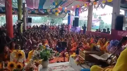 लोहाघाट: मां भगवती मंदिर देवीधार लोहाघाट में श्रीमद्भागवत कथा का चौथे दिन भी आयोजन जारी रहा