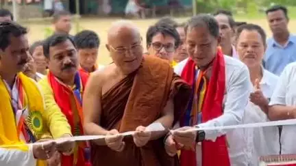 শান্তিরবাজার: মধুমগ পাড়া এলাকায় বুদ্ধ ধর্মের শাক্যমুনি বিশ্ব শান্তি বন ভাবনা ধ্যান চর্চা কেন্দ্রের শুভ উদ্বোধন হয়