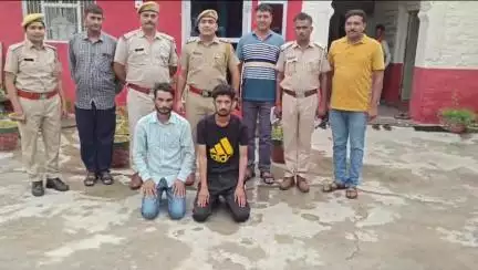 हिण्डौन: महिला पर गोली चलाकर हत्या के प्रयास के मामले में 4 माह से फरार 2 बदमाशों को सदर पुलिस ने कालाखाना से किया गिरफ्तार