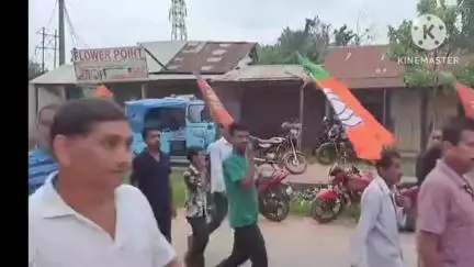 সাব্রুম: কংগ্রেস ও সিপিআইএম এর কুৎসা অপপ্রচারের বিরুদ্ধে সরব হয়ে প্রতিবাদে বিক্ষোভ মিছিল সংগঠিত করে সাব্রুমের বিজেপি নেতৃত্বরা