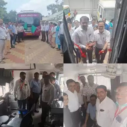 आज 2/6/2025 रोजी अहिल्यानगर जिल्ह्यामध्ये कॅन्सर डायग्नोस्टिक व्हॅन चे उद्घाटन करून मार्गस्थ होण्यासाठी हिरवा झेंडा दाखवण्यात आला.