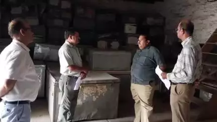गिर्वा: राज्य मुख्य चुनाव आयुक्त मधुकर गुप्ता ने उदयपुर दौरे पर किशनपोल स्थित ईवीएम भंडार गृह फर्राशखाना का किया निरीक्षण