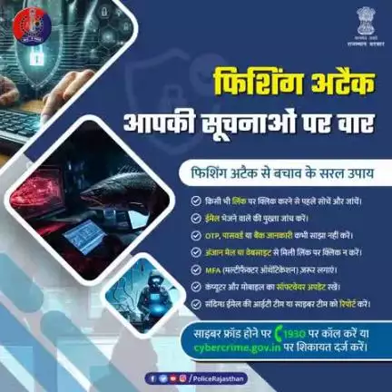 इंटरनेट का उपयोग करते समय सोच, समझकर क्लिक करें|
फिशिंग अटैक में समझदारी ही बचाव है।