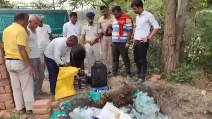 बख्तियारपुर: सालिमपुर थाना परिसर में 500 लीटर देशी-विदेशी शराब नष्ट की गई