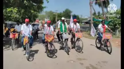 వైరా: డివైఎఫ్ఐ యువ చైతన్య సైకిల్ యాత్రకు ఘనస్వాగతం పలికిన కామేపల్లి కారేపల్లి సిఐటియు నాయకులు