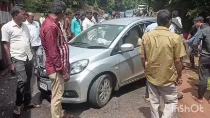 ಹೊಸನಗರ: ಶಾಂತಿಕೆರೆ ಬಳಿ ಕಾರು-ಲಾರಿ ಮಧ್ಯೆ ಅಪಘಾತ, ಇಬ್ಬರಿಗೆ ಗಾಯ