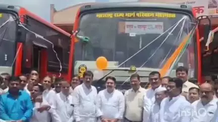 पलूस: पलूस आगारात नव्याने दाखल झालेल्या 5  बसेसचे आमदार विश्वजीत कदम यांच्या हस्ते लोकार्पण