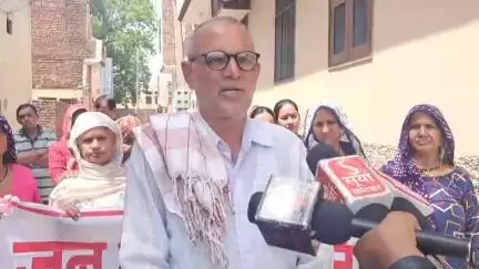 भिवानी में भगवान परशुराम कालोनी में पीने के पानी के संकट को हल करवाने वास्ते जन संघर्ष समिति  भिवानी का प्रदर्शन व चेतावनी
