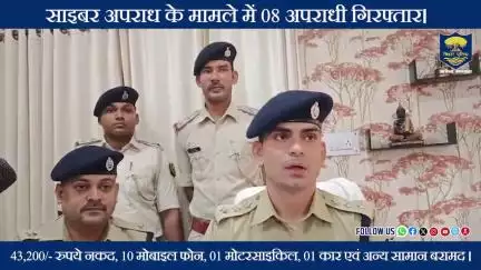 पटना जिले के दानापुर थानांतर्गत 08 साइबर अपराधियों को किया गया गिरफ्तार।