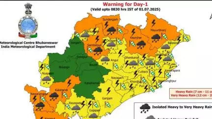 ପୁରୀ ମ୍ୟୁନିସିପାଲଟି: ଜିଲ୍ଲାରେ ପ୍ରବଳ ବର୍ଷାକୁ ଦୃଷ୍ଟିରେ ରଖି ଆସନ୍ତାକାଲି ପାଇଁ ପାଣିପାଗ ବିଭାଗ ପକ୍ଷରୁ ୟେଲୋ ଆଲର୍ଟ ଜାରି