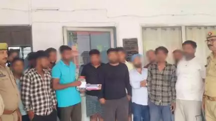 मिर्ज़ापुर: विंध्याचल में जुआ खेल रहे 14 जुआरियों को नवागत थाना प्रभारी ने किया गिरफ्तार, मौके से ₹73,630 नगद बरामद