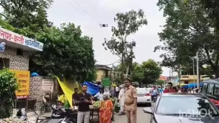 हर्रैया: मोहर्रम को लेकर हर्रैया पुलिस हुई अलर्ट, ड्रोन कैमरे से हर्रैया कस्बे में की जा रही निगरानी