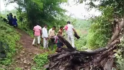 अक्कलकुवा: केलाखाडी पाड्यातील शाळेत जाण्यासाठी विद्यार्थ्यांच्या नदीवरून झाडाच्या फांदीला धरून जीवघेणा प्रवास #Jansamasya