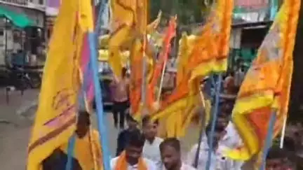 खुजनेर: खुजनेर पहुंची शाम निशान पदयात्रा, श्याम प्रेमियों ने खाटू श्याम मंदिर में की पूजा अर्चना