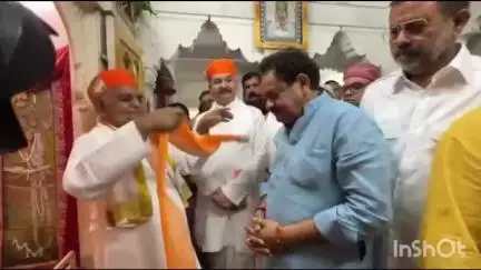 नाथद्वारा: नाथद्वारा में केंद्रीय राज्यमंत्री बघेल ने श्रीनाथजी के दर्शन किए