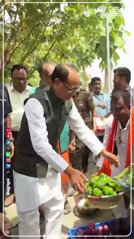 माननीय केंद्रीय कृषि मंत्री ने शिमलामिर्च किसान विजय यादव से की मुलाकात, सुनीं खेती की सफलता की कहानी।