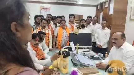 जळगाव: शिवसेना ठाकरे गटाच्या वतीने मोकाट कुत्र्यांविरोधात महानगरपालिका आयुक्त ज्ञानेश्वर ढेरे यांना निवेदन देण्यात आले