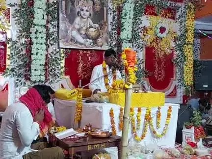 Day-6श्रीमद भागवतमहापुराण
श्रीकौशलाधीश मंदिर हट्टा
कथा व्यास  पंडित श्रीवीरेंद्र शास्त्रीजी
कथा श्रोता मीरा हरिशंकर नायक